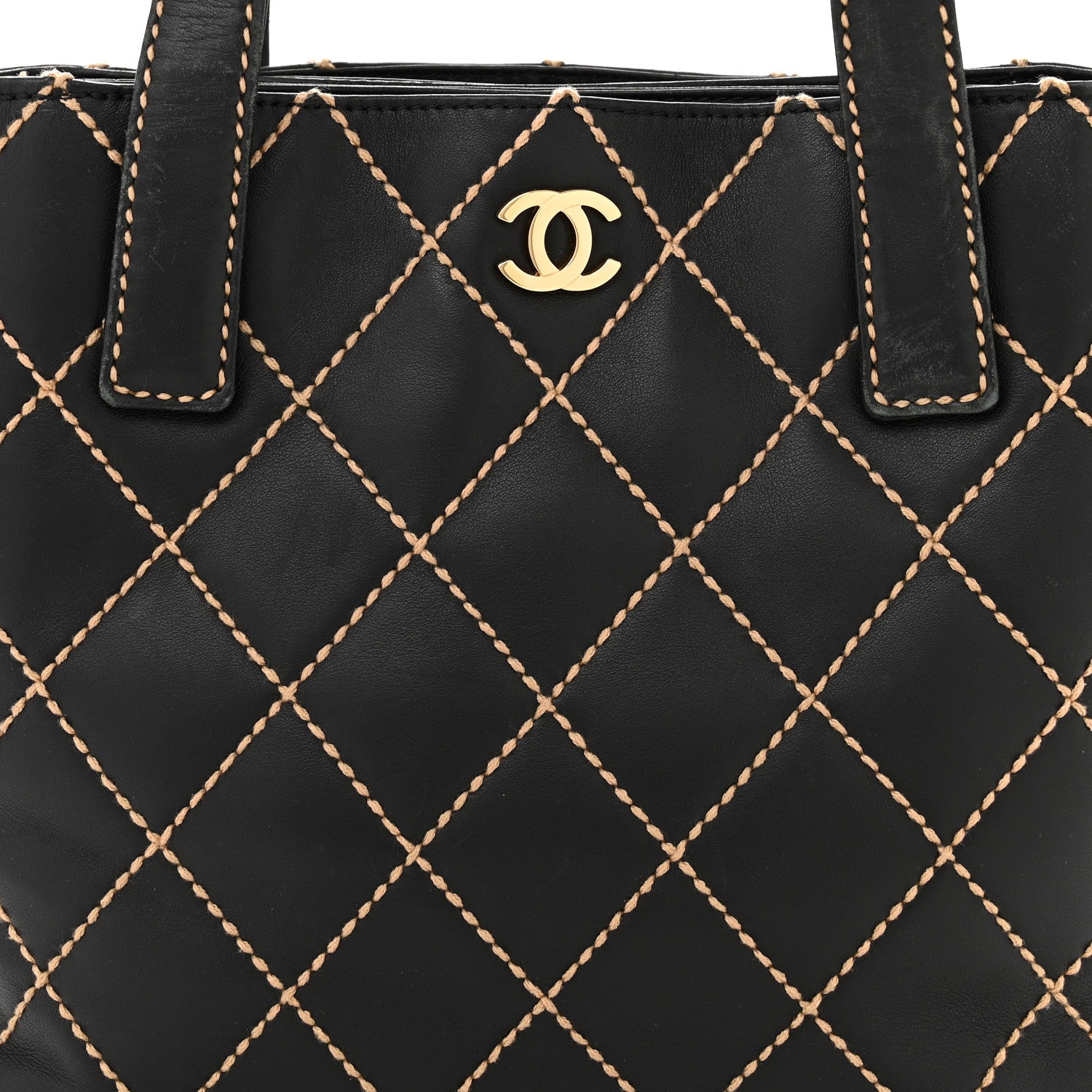 Chanel Calfskin Stitch Small Surpique Tote Black 8 of 12
