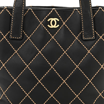 Chanel Calfskin Stitch Small Surpique Tote Black 8 of 12