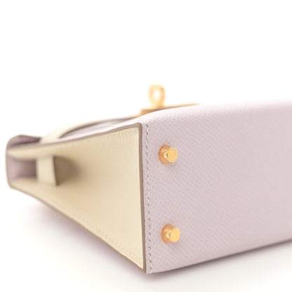 Hermes Epsom Horseshoe Mini Kelly Sellier 20 Mauve Pale Craie 9 of 11