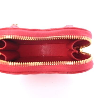 Christian Dior Calfskin Cannage Dioramour Caro Heart Pouch With Chain Bright Red 4 of 7