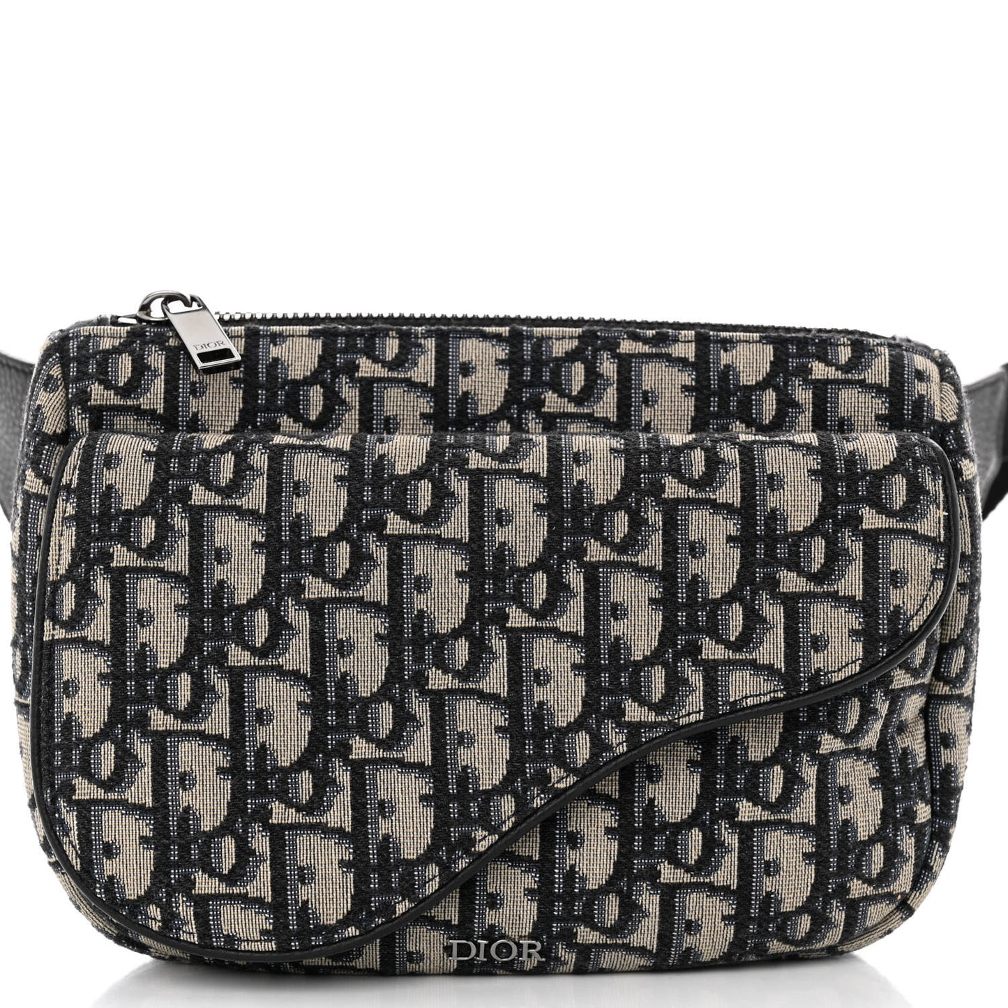 Oblique World Tour Saddle Belt Bag Beige Black
