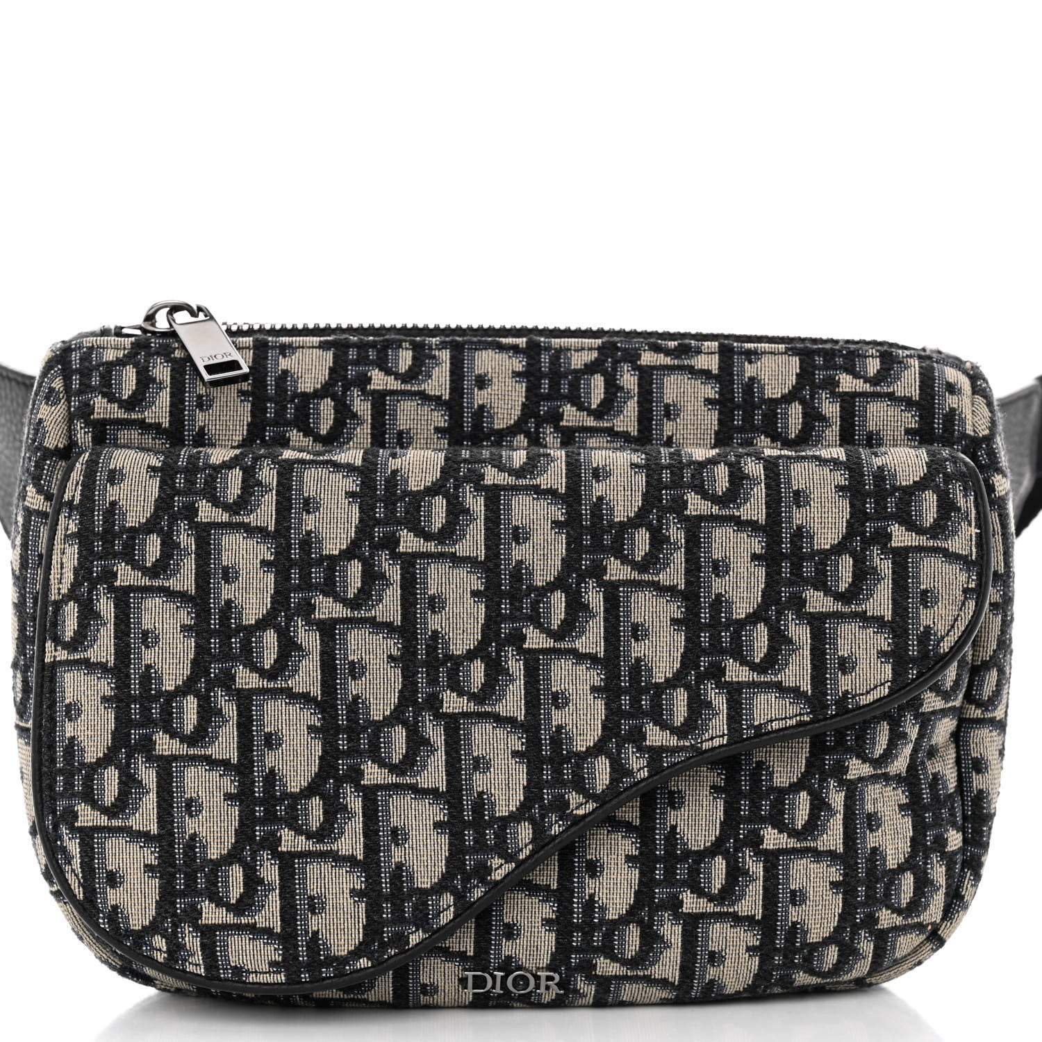 Christian Dior Oblique World Tour Saddle Belt Bag Beige Black 8 of 10