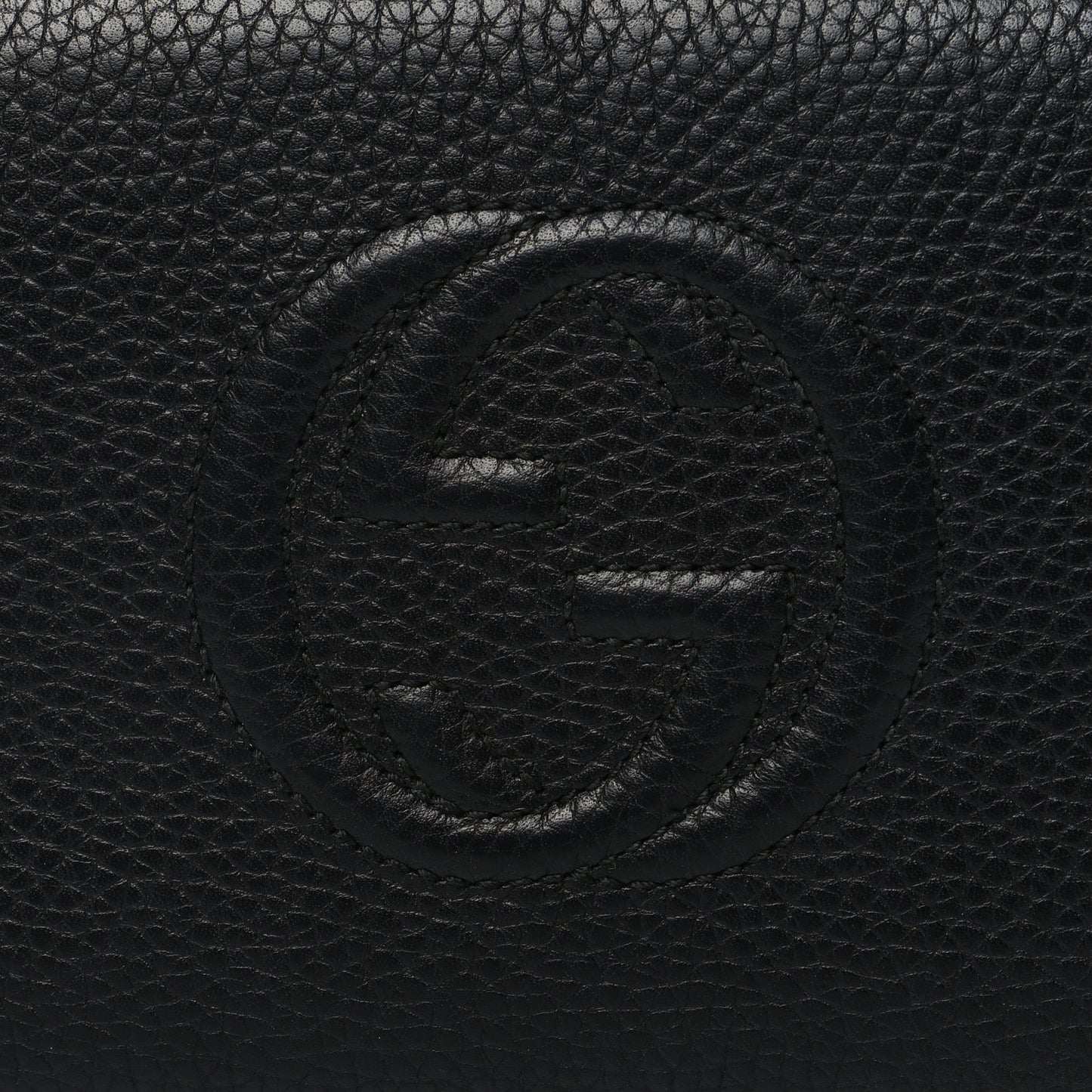 Pebbled Calfskin Soho Zip Around Organizer Wallet Black