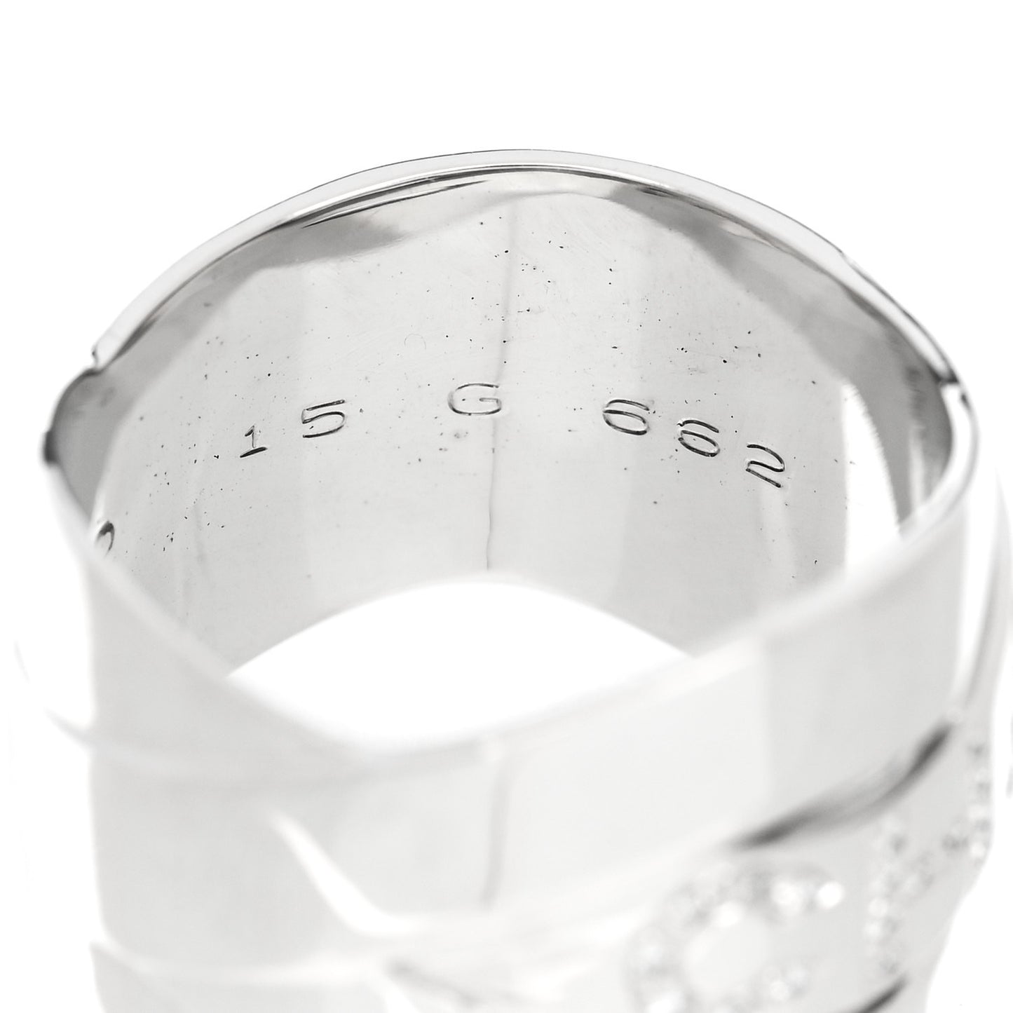 18K White Gold Diamond Bolduc Ring 54 7
