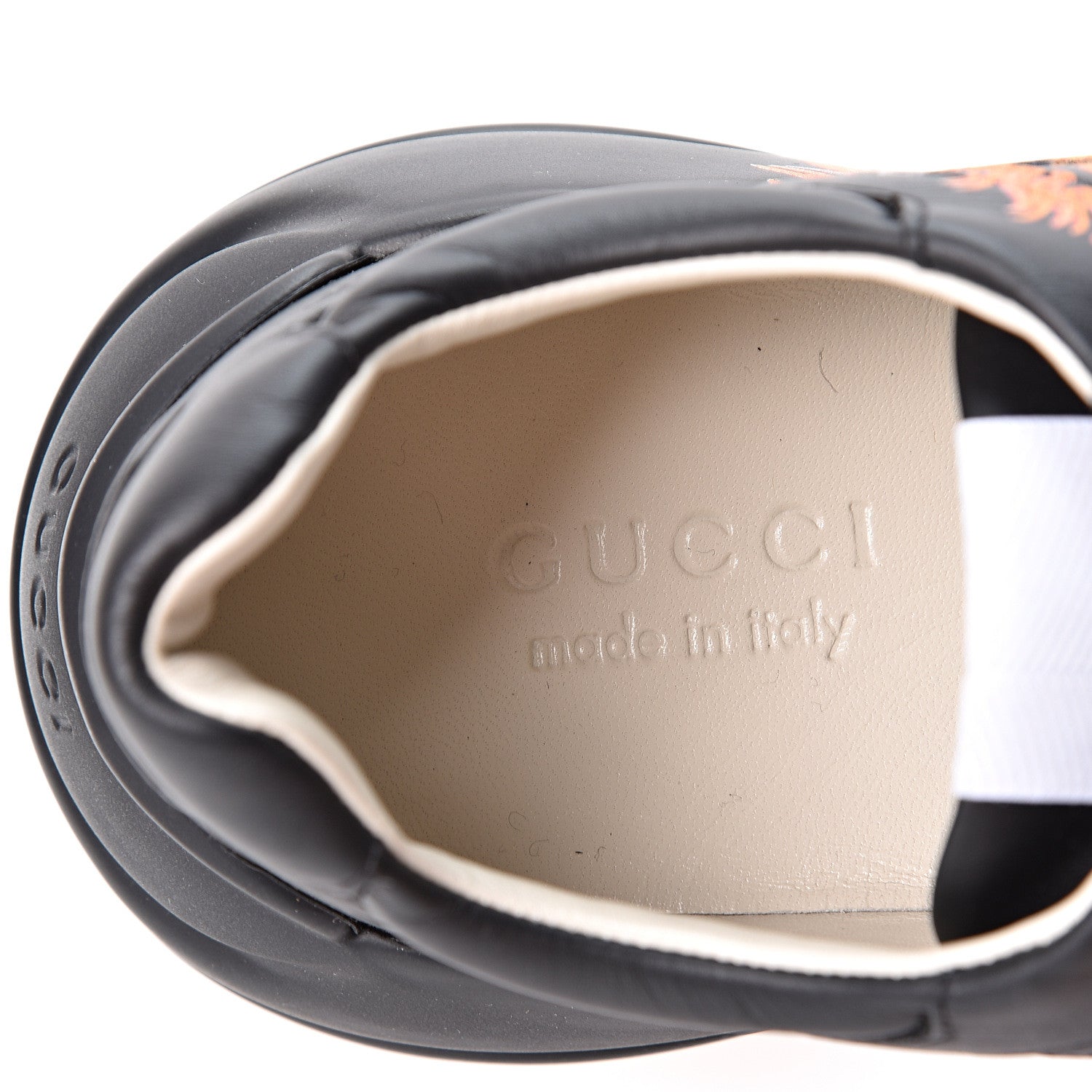 Gucci Calfskin Tiger Print Mens Rhyton Sneakers 8 Black 7 of 11