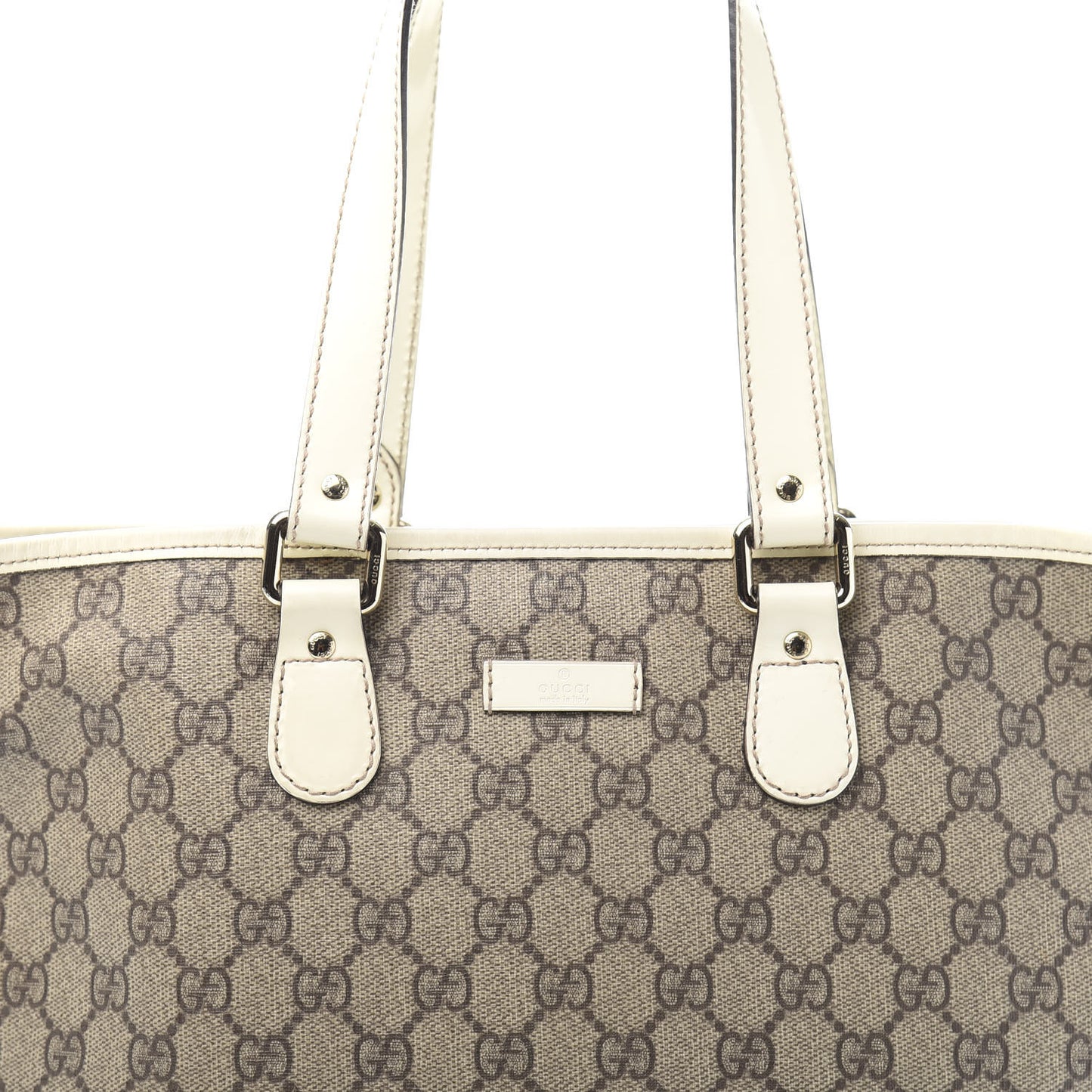 GG Plus Monogram Medium Joy Tote White