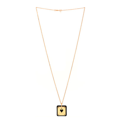 Hermes Gold Plated Swift As De Coeur Necklace Black 3 of 6