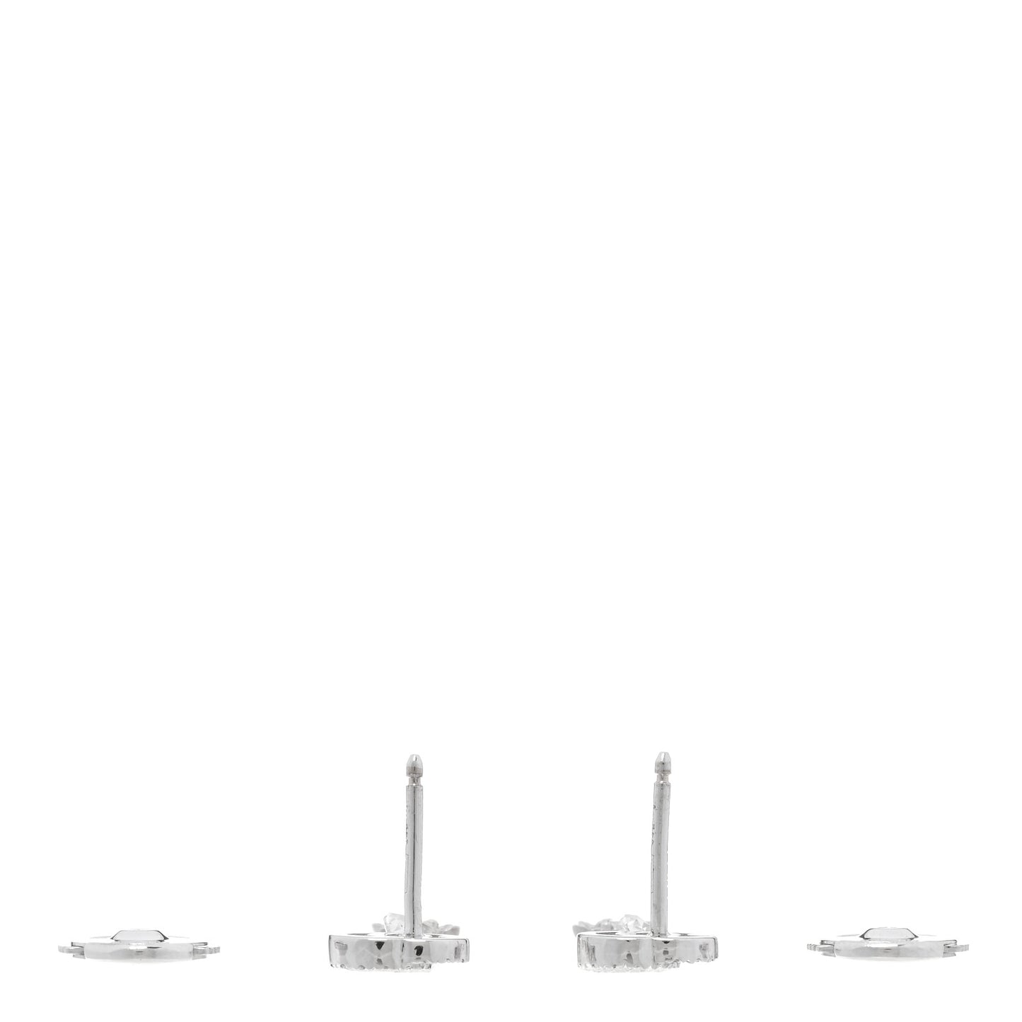 18K White Gold Diamond Double G Flower Drop Earrings