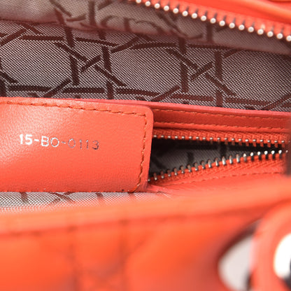 Christian Dior Lambskin Cannage Large Lady Dior Coral 8 of 16