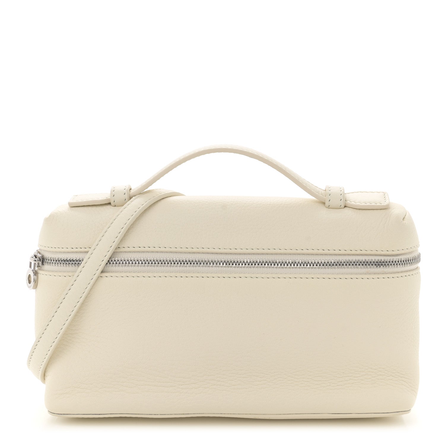 Loro Piana Grained Calfskin L19 Extra Pocket Pouch Whisper White 1 of 10