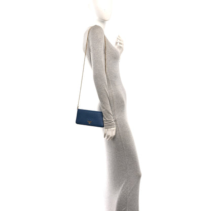 Prada Saffiano Metal Oro Mini Bag Bluette 3 of 9