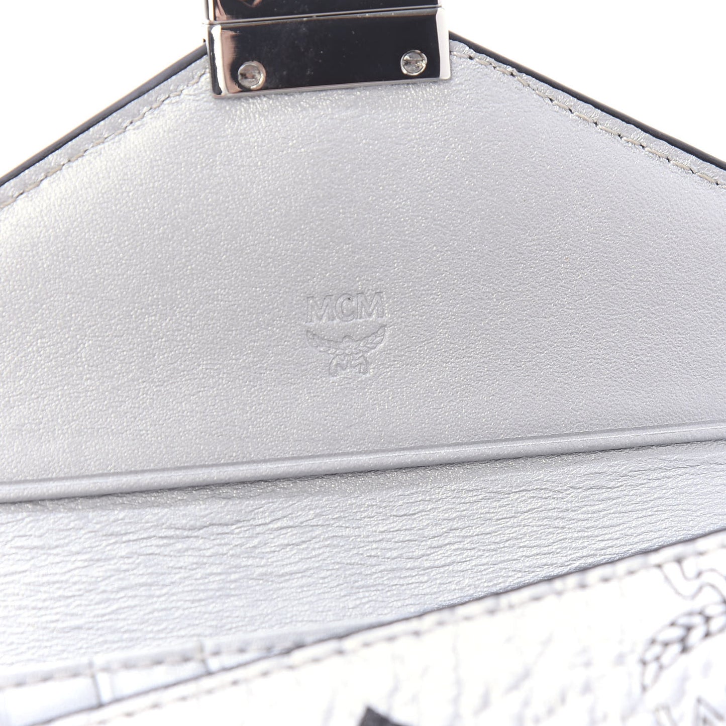 Metallic Visetos Compact Wallet Silver