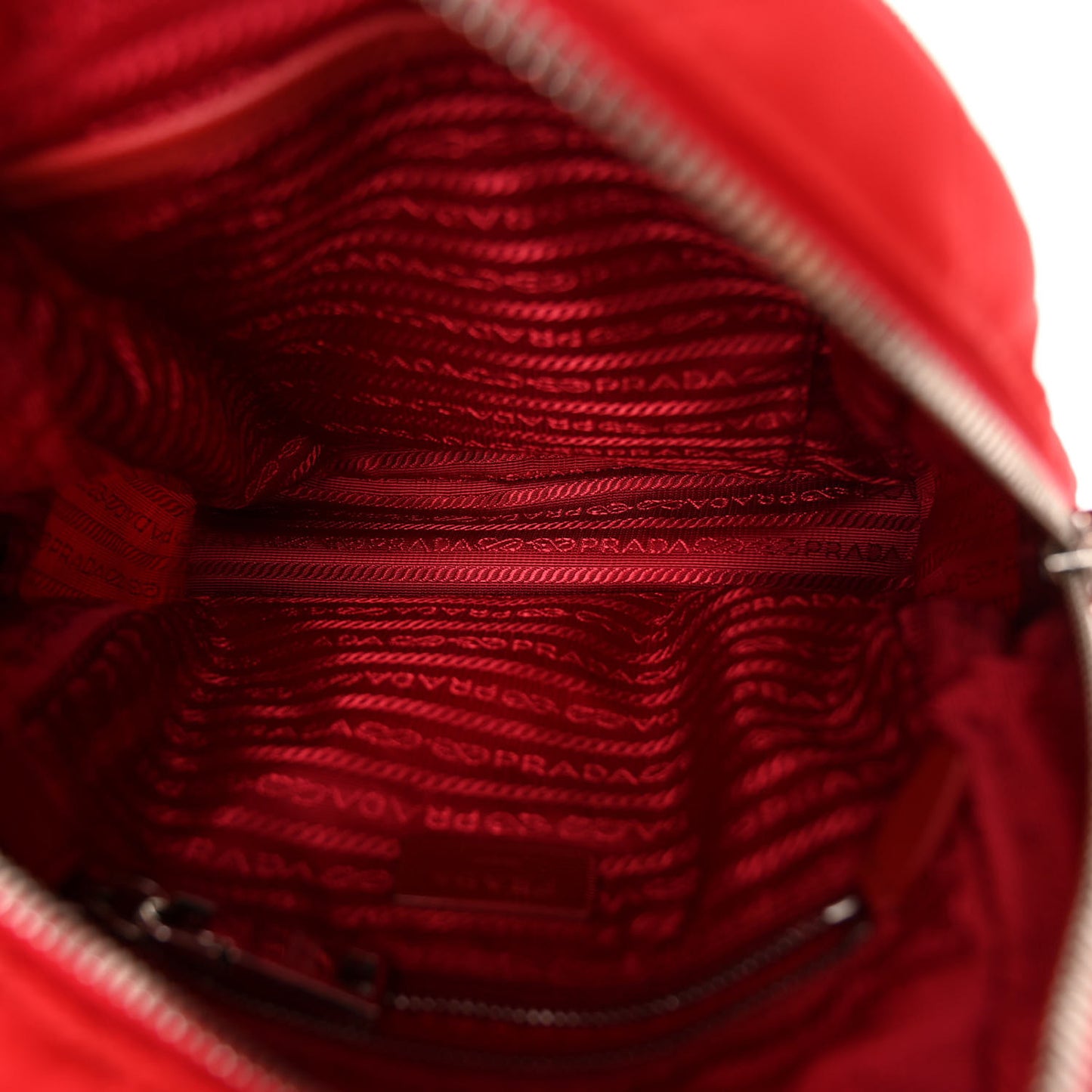 Nylon Tessuto Impuntu Quilted Backpack Rosso