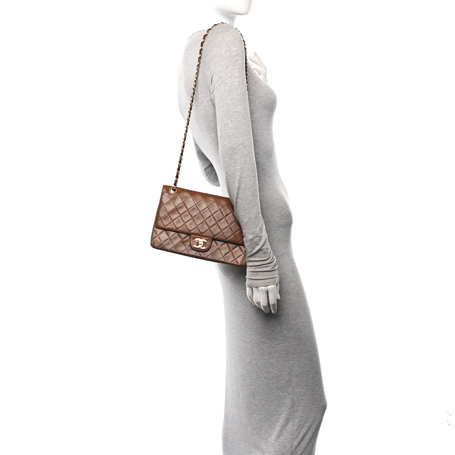 Chanel Lambskin Quilted Medium Double Flap Brown 2 of 14