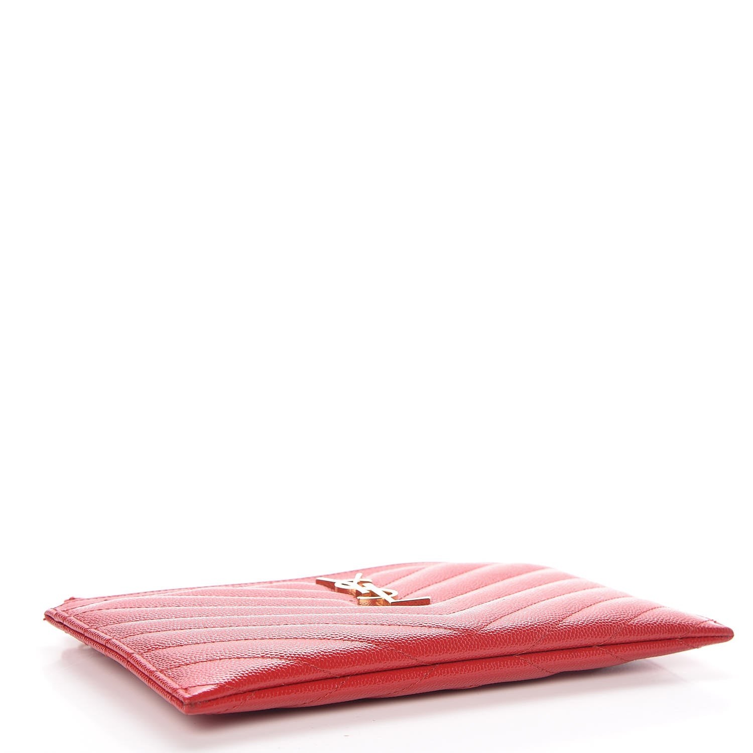 Saint Laurent Grain De Poudre Chevron Monogram Bill Pouch Bandana Red 4 of 8