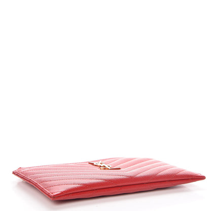 Saint Laurent Grain De Poudre Chevron Monogram Bill Pouch Bandana Red 4 of 8