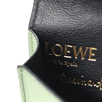 Loewe Pebble Grain Calfskin Pansies Print Coin Cardholder Rosemary 6 of 7