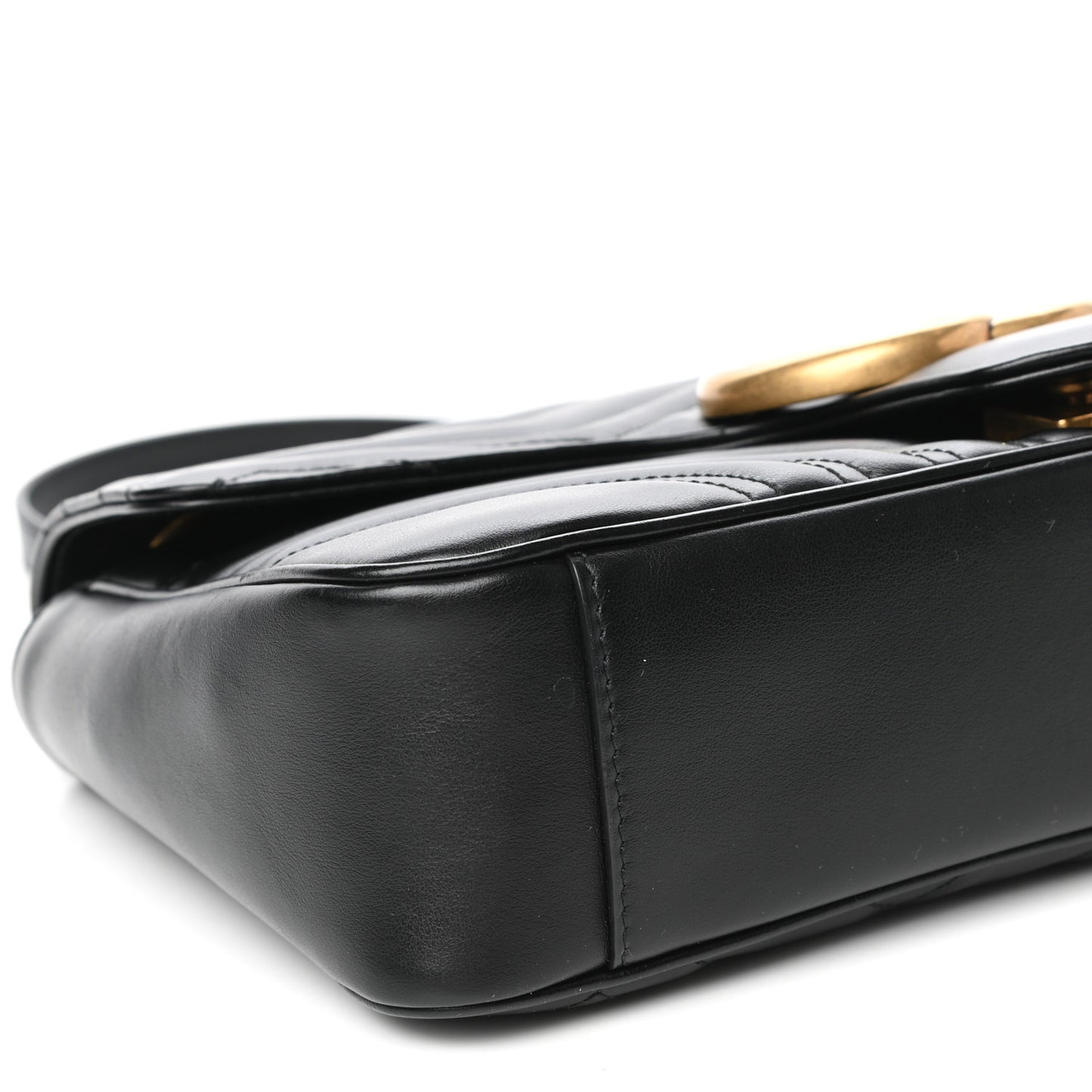 Calfskin Matelasse Medium GG Marmont Shoulder Bag Black