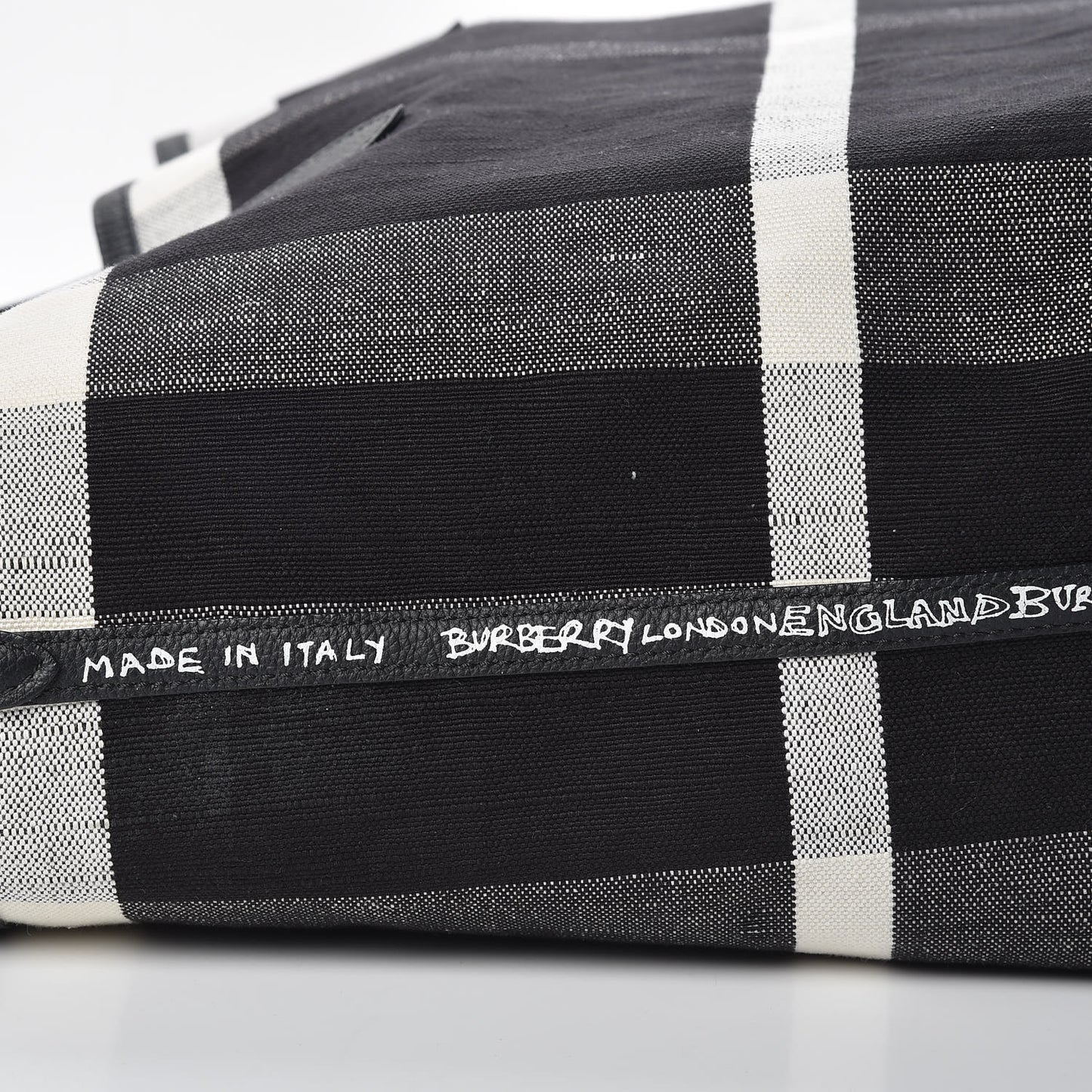 Coated Canvas Mega Check Sketchbook Medium Reversible Doodle Tote Black