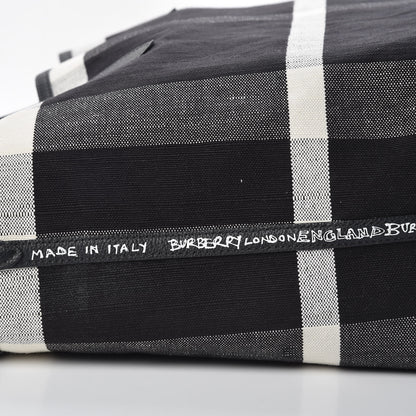 Burberry Coated Canvas Mega Check Sketchbook Medium Reversible Doodle Tote Black 12 of 13