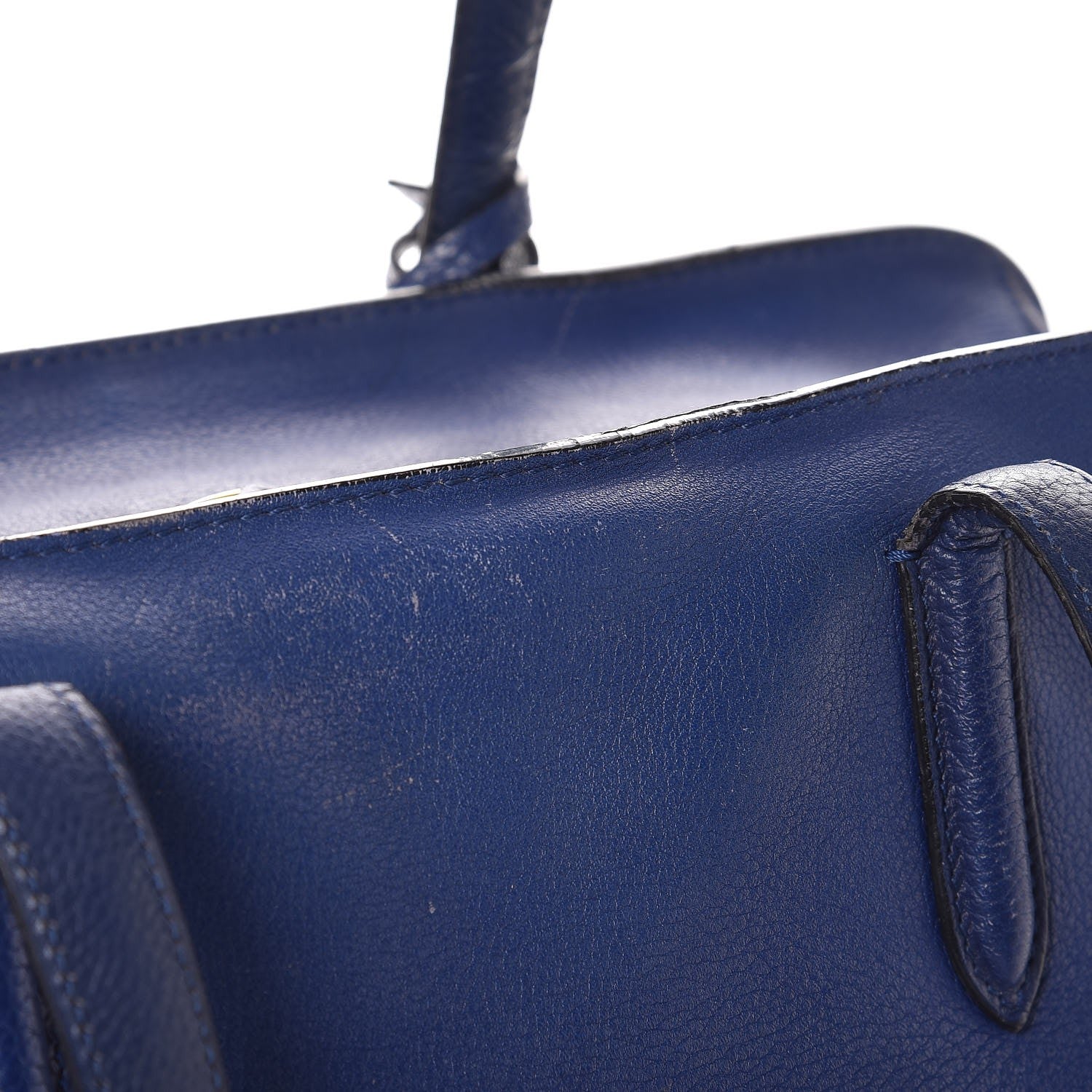 Alexander McQueen Pebbled Calfskin Large Skull Padlock Zip Around Tote Ultramarine 11 of 15