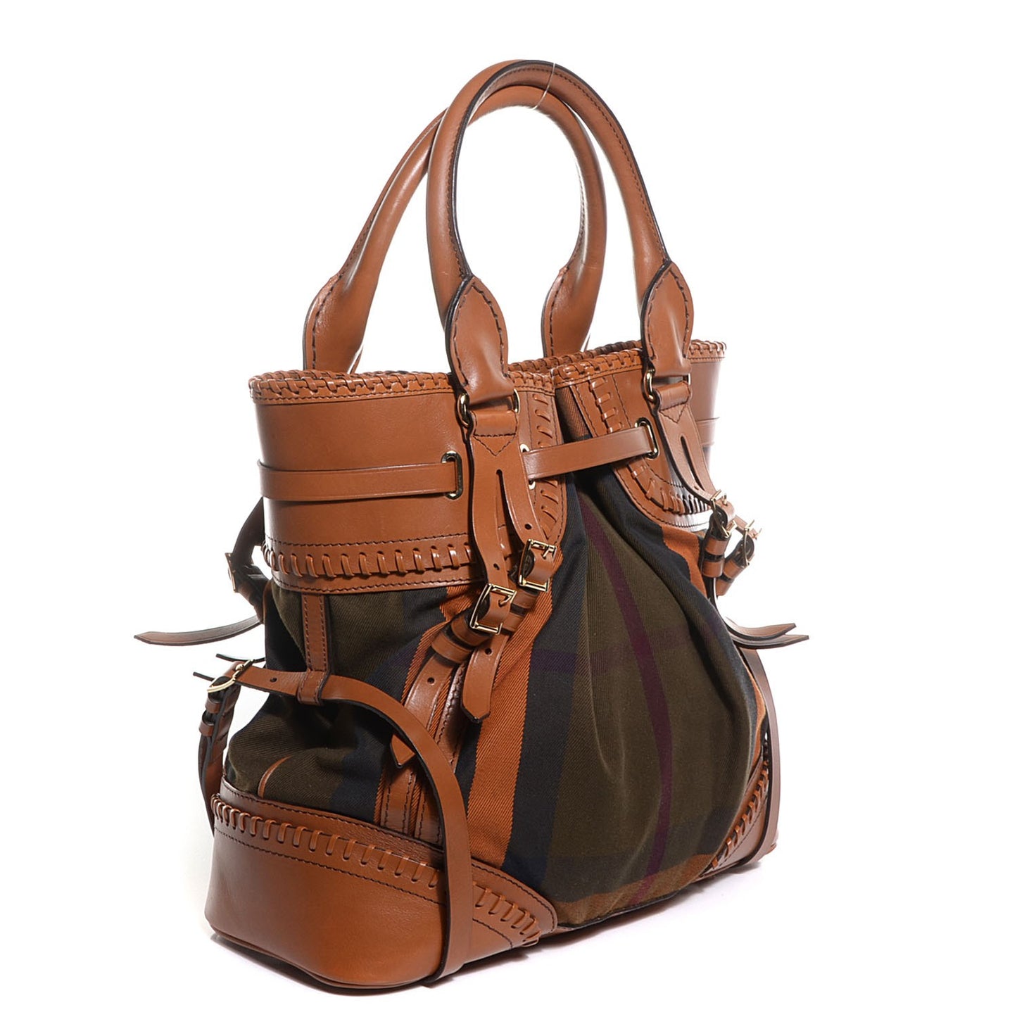 House Check Whipstitch Medium Tote Ochre