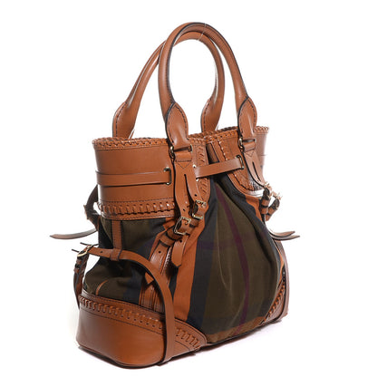 Burberry House Check Whipstitch Medium Tote Ochre 3 of 12