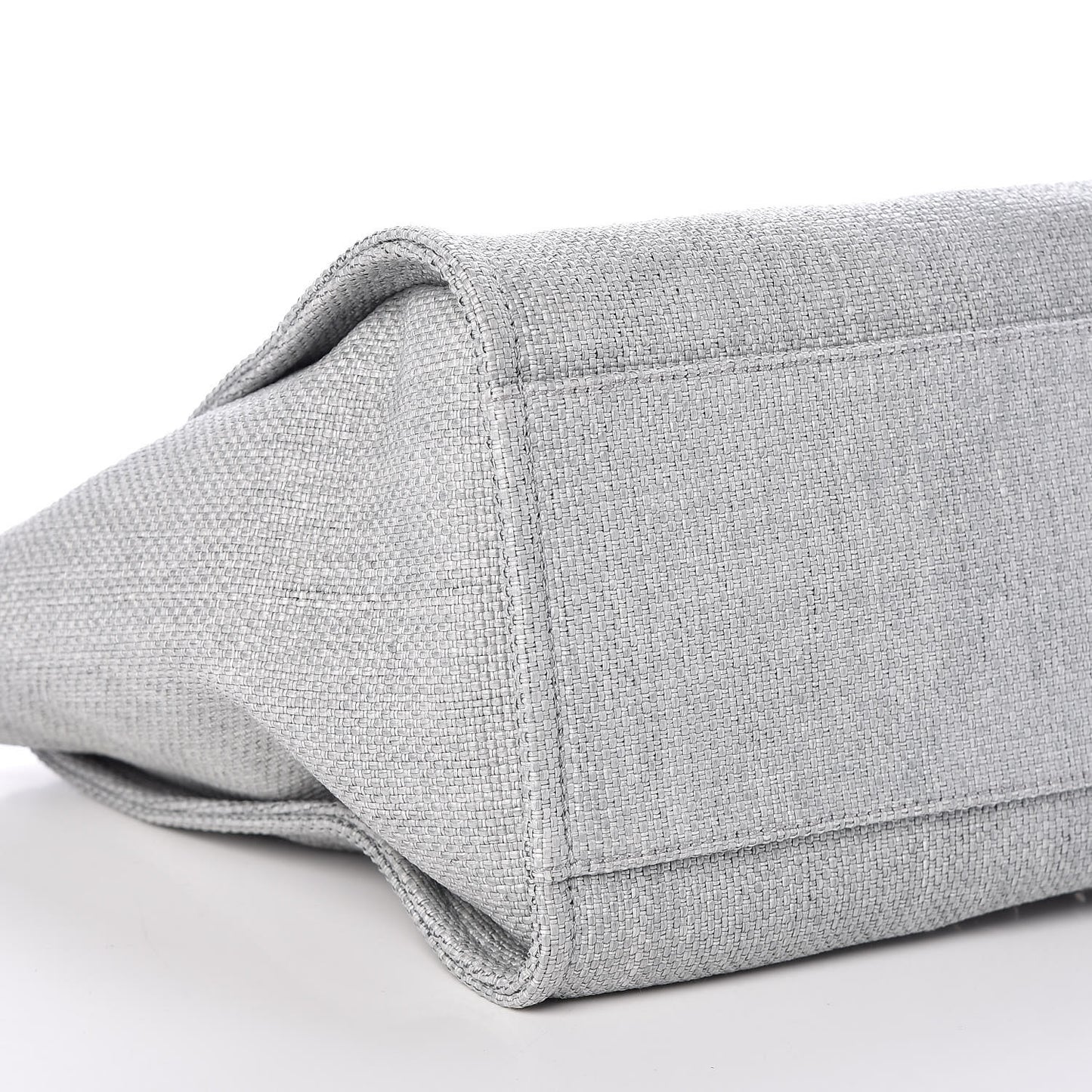 Woven Straw Raffia Large Deauville Tote Grey