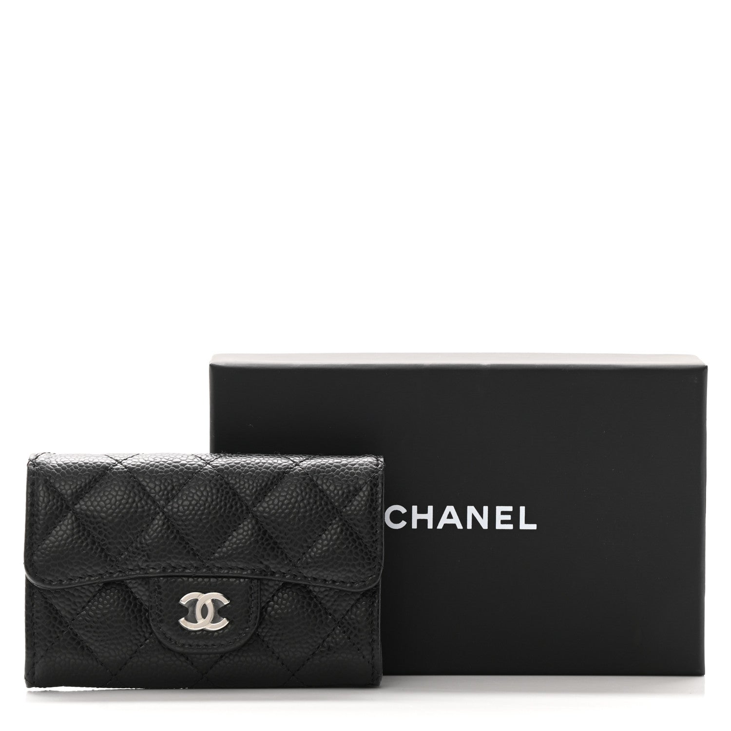 Chanel Caviar Quilted Flap Card Holder Wallet Black 9 of 9
