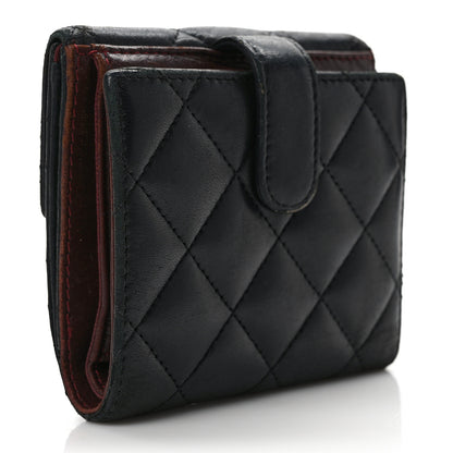Chanel Lambskin Quilted Compact French Flap Wallet Black 3 of 10