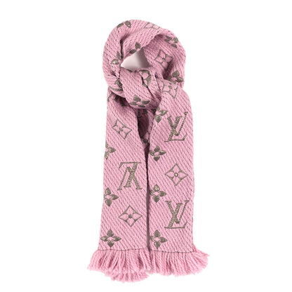 Louis Vuitton Wool Silk Logomania Shine Scarf Pink 1 of 3