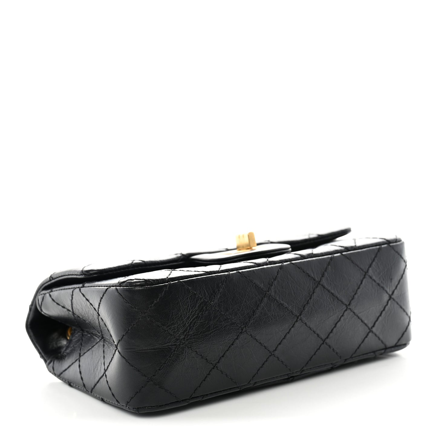 Aged Calfskin Quilted 2.55 Reissue Mini Flap Black
