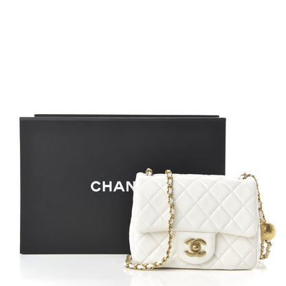 Chanel Lambskin Quilted Mini Pearl Crush Flap White 10 of 10