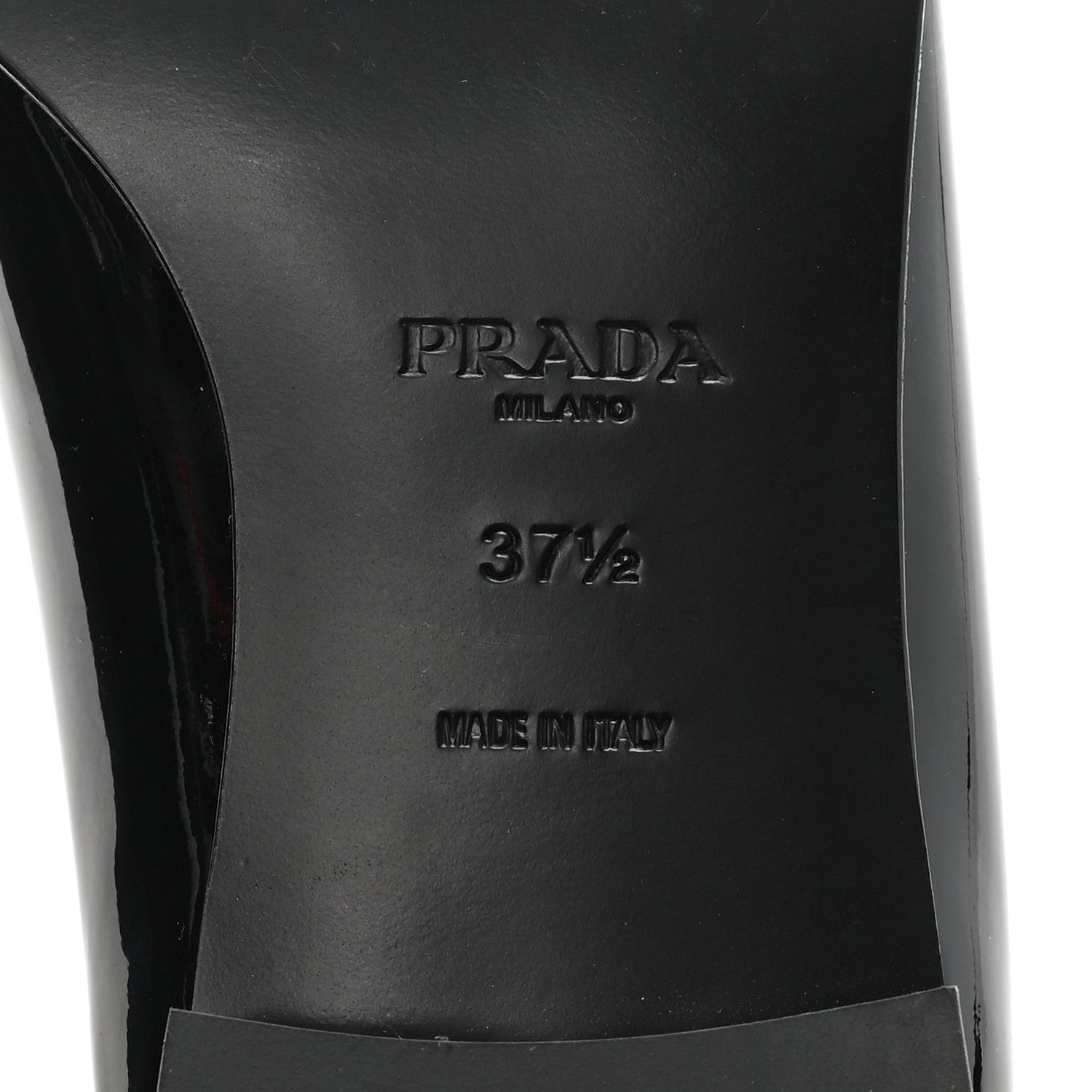 Prada Vernice Triangle Pointed Toe 25mm Loafers 37.5 Black 7 of 9