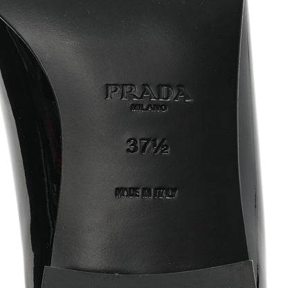 Prada Vernice Triangle Pointed Toe 25mm Loafers 37.5 Black 7 of 9