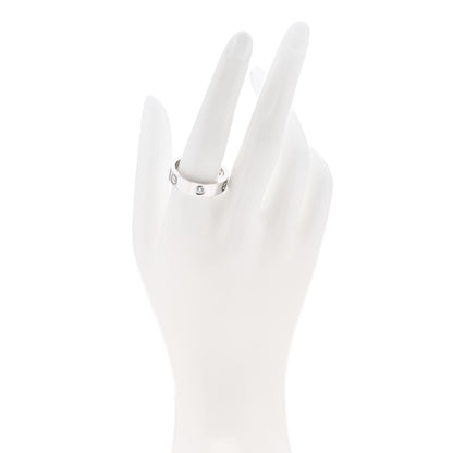 Cartier 18K White Gold 3 Diamond 5.5mm LOVE Ring 61 9.5 2 of 5