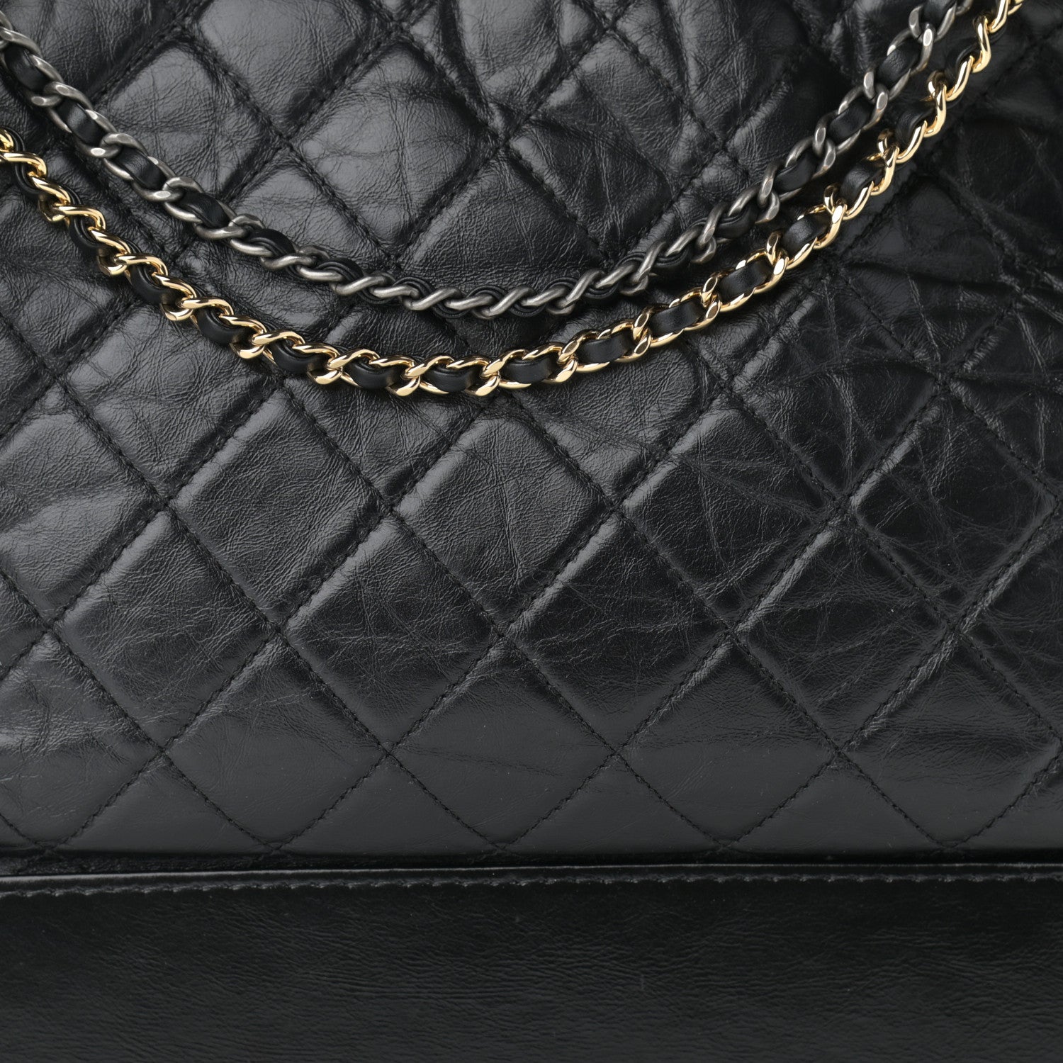Chanel Aged Calfskin Quilted Large Gabrielle Hobo Black 8 of 11