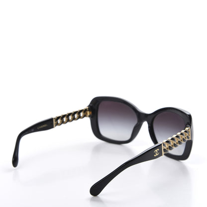 Chanel Acetate Metal Chain Square Sunglasses 5305 Black 4 of 8