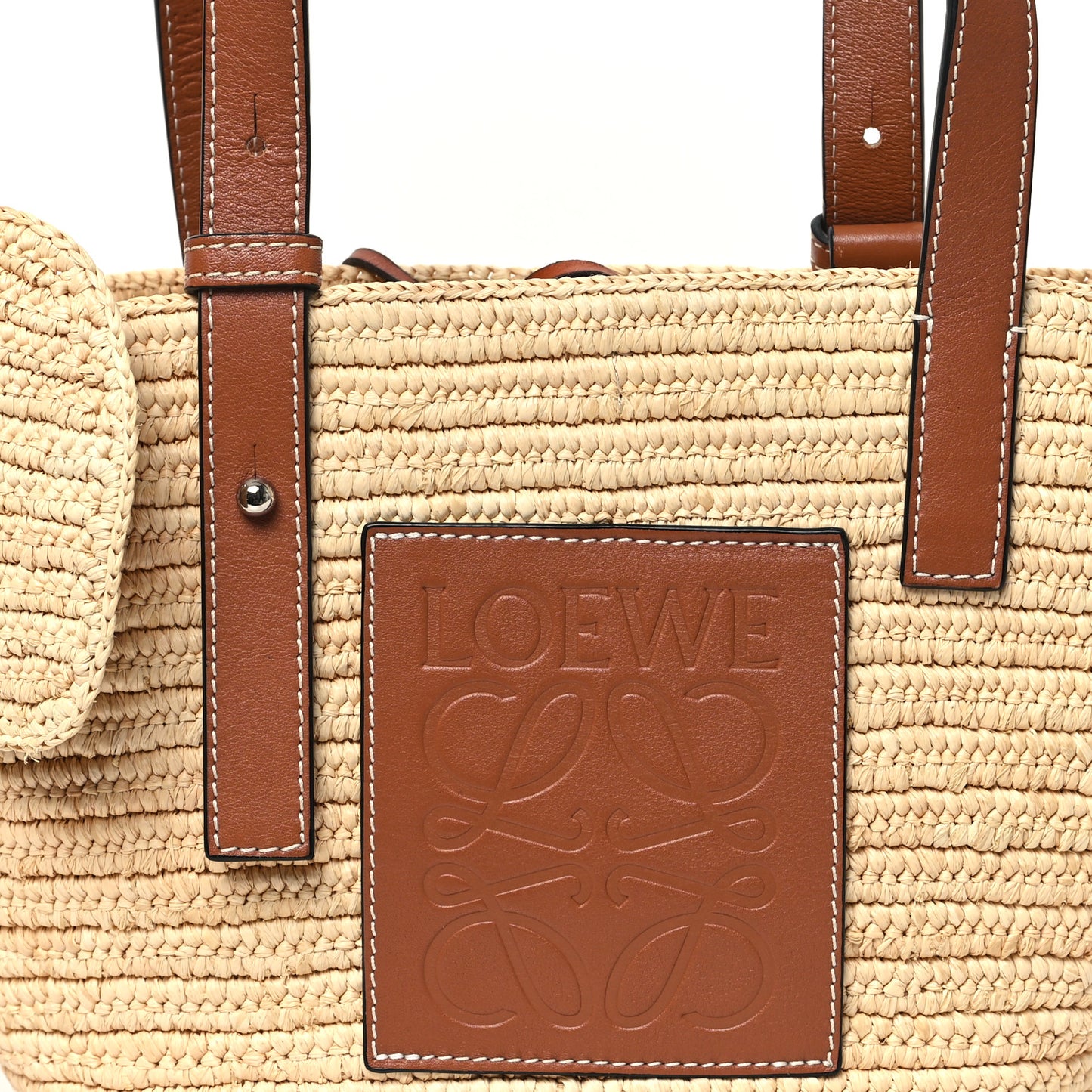 Raffia Small Elephant Basket Tote Bag Natural Tan