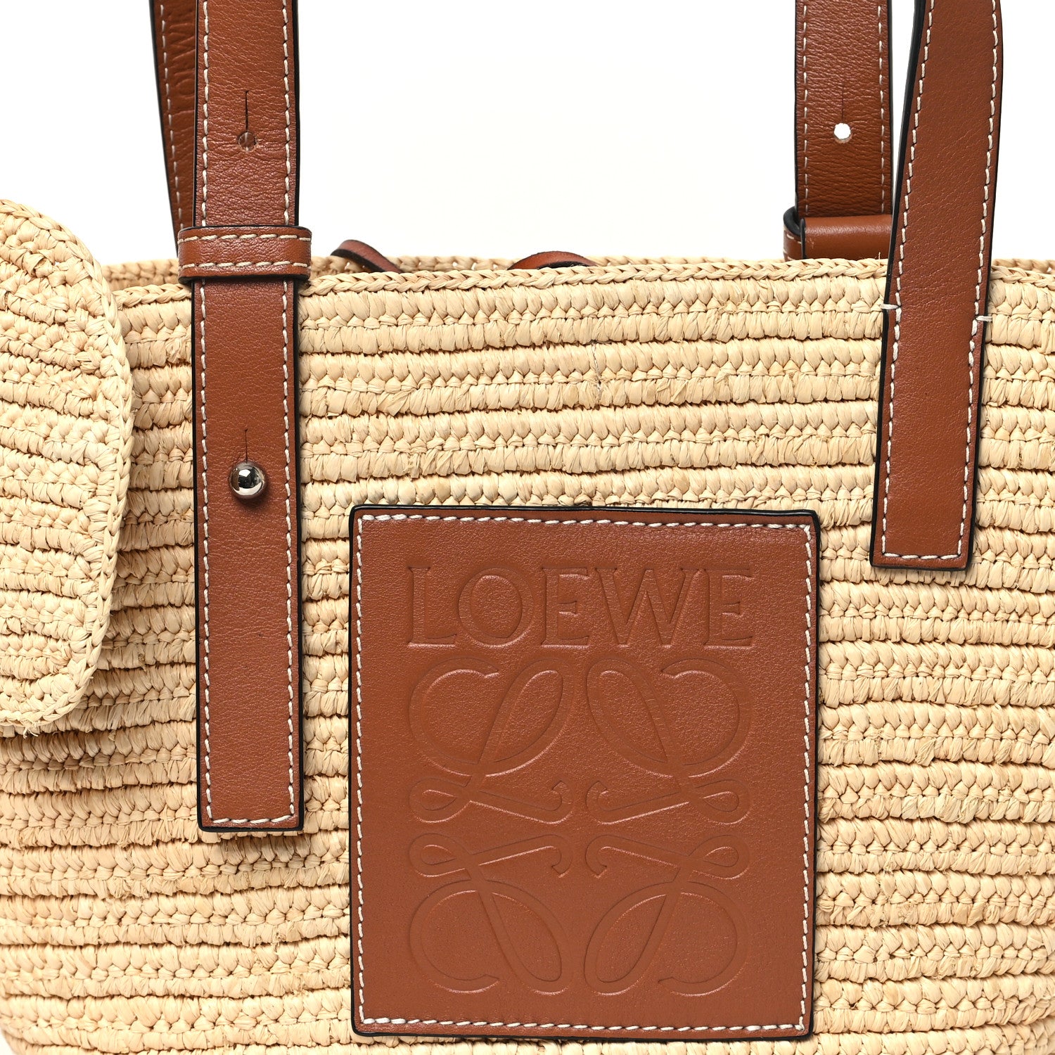 Loewe Raffia Small Elephant Basket Tote Bag Natural Tan 7 of 10