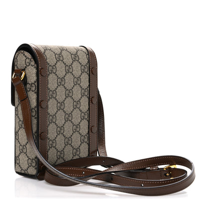 Gucci GG Supreme Monogram Mini Horsebit 1955 Crossbody Bag Beige Brown Sugar 3 of 12