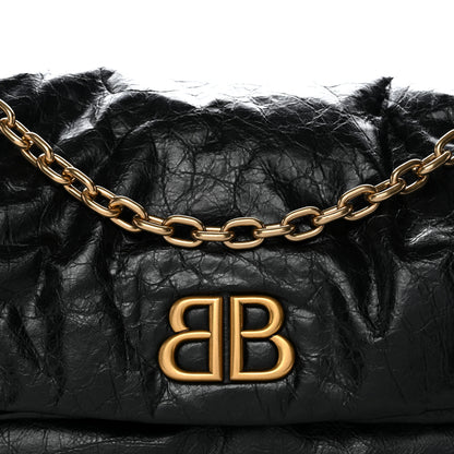 Balenciaga Arena Calfskin Medium Monaco Chain Shoulder Bag Black 7 of 9