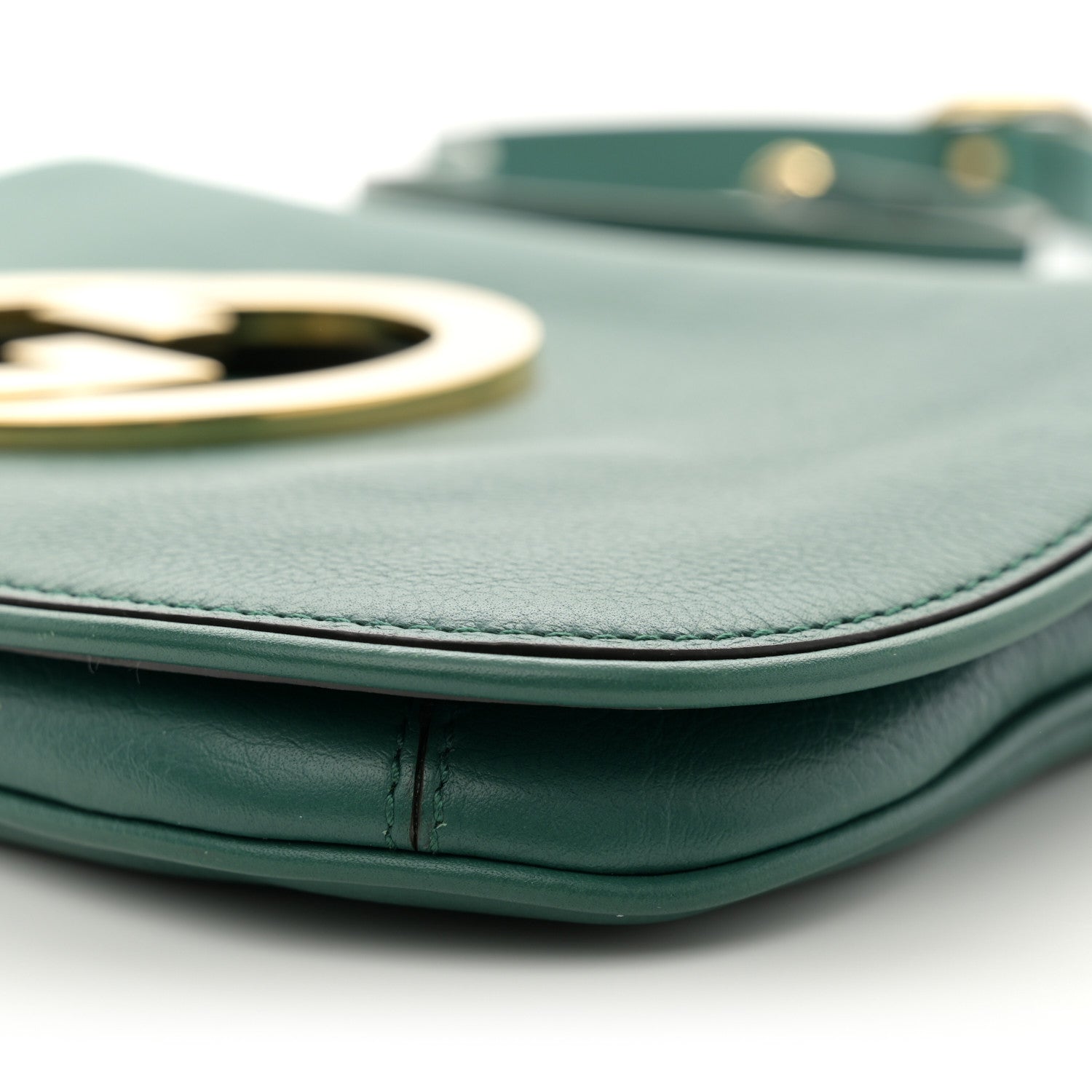 Gucci Roxy Calfskin Blondie Chain Shoulder Flap Bag Emerald 11 of 12