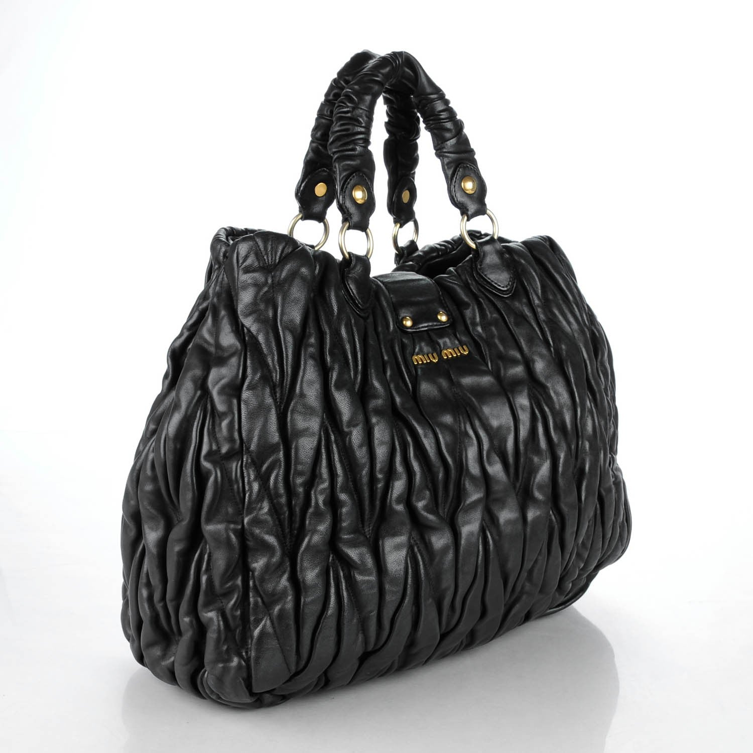 Miu Miu Nappa Matelasse Shopping Tote Nero Black 3 of 7