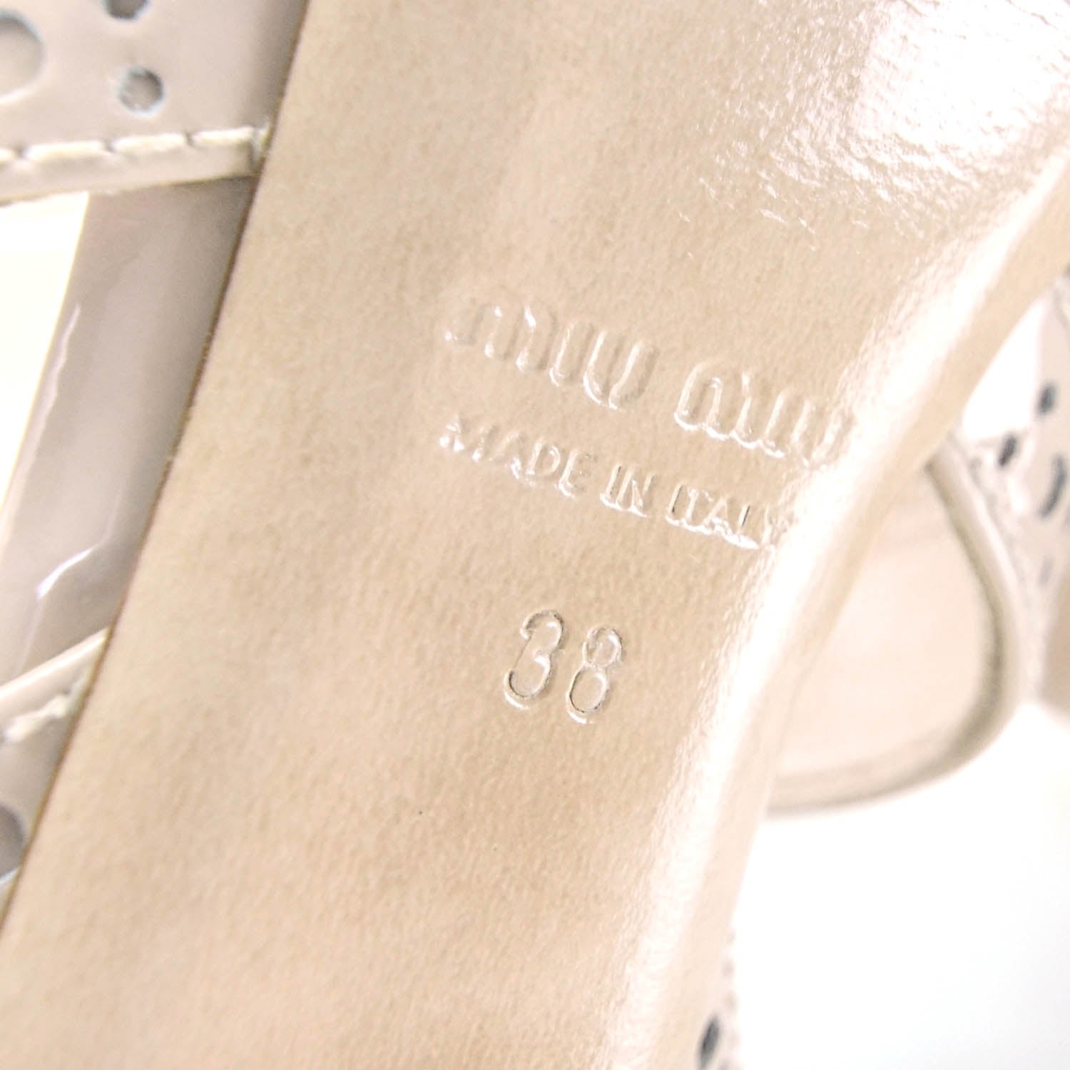 Miu Miu Patent Studded Platform Sandals 38 Rose 8 of 8
