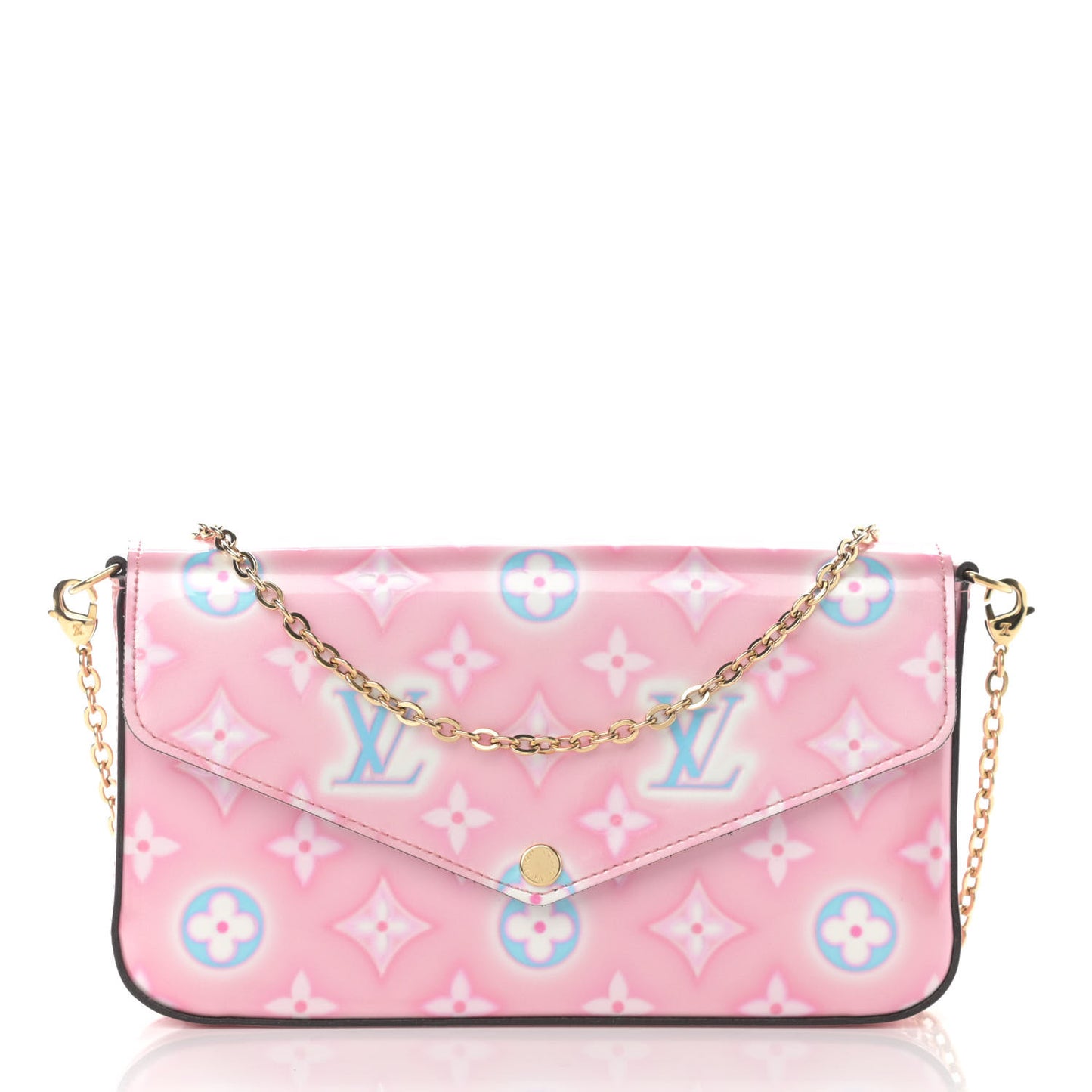 Vernis Valentine Felicie Pochette Chain Wallet Light Pink Neon
