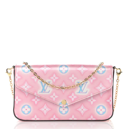 Louis Vuitton Vernis Valentine Felicie Pochette Chain Wallet Light Pink Neon 3 of 11