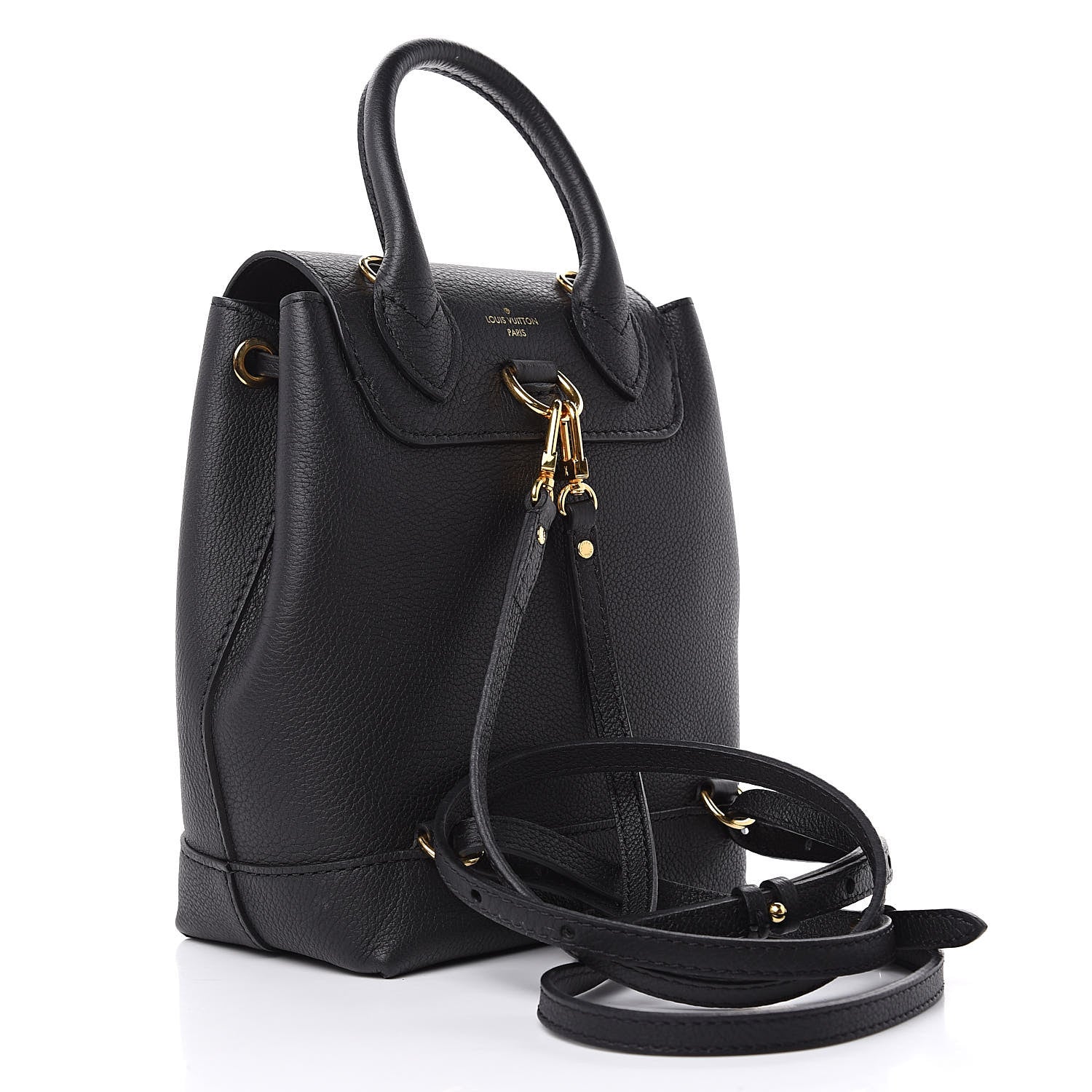 Louis Vuitton Calfskin Lockme Mini Backpack Black 3 of 8