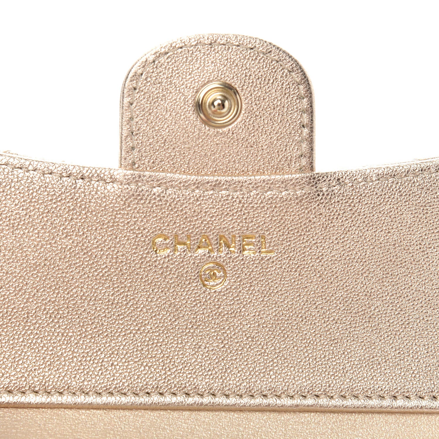 Chanel Metallic Lambskin Quilted Compact Flap Wallet Gold 6 of 8