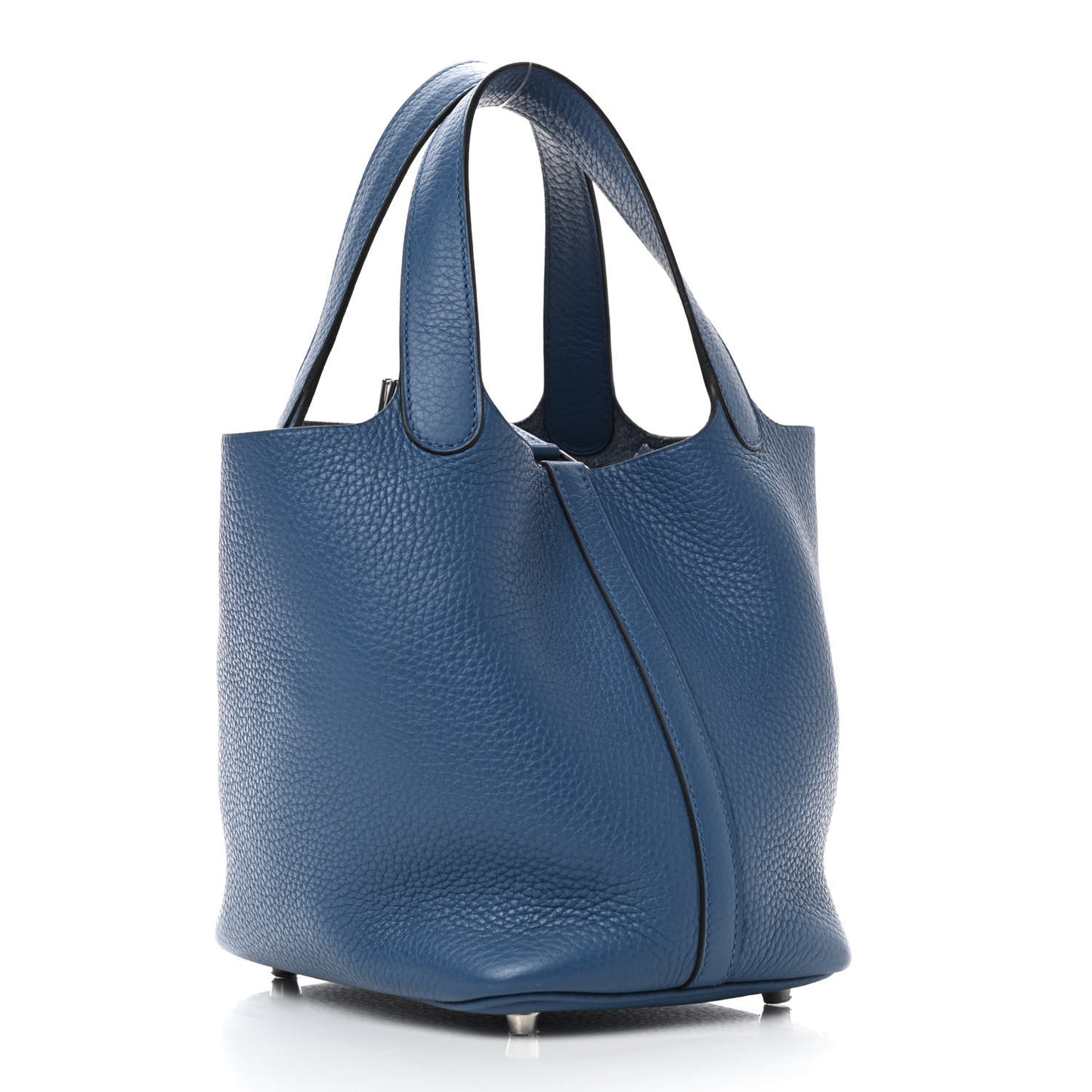 Taurillon Clemence Picotin Lock 18 PM Bleu Agate